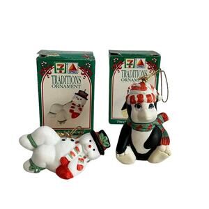 Citgo 7 Eleven Traditions Christmas Ornament Vintage 1993 In Box Frosty Penguin